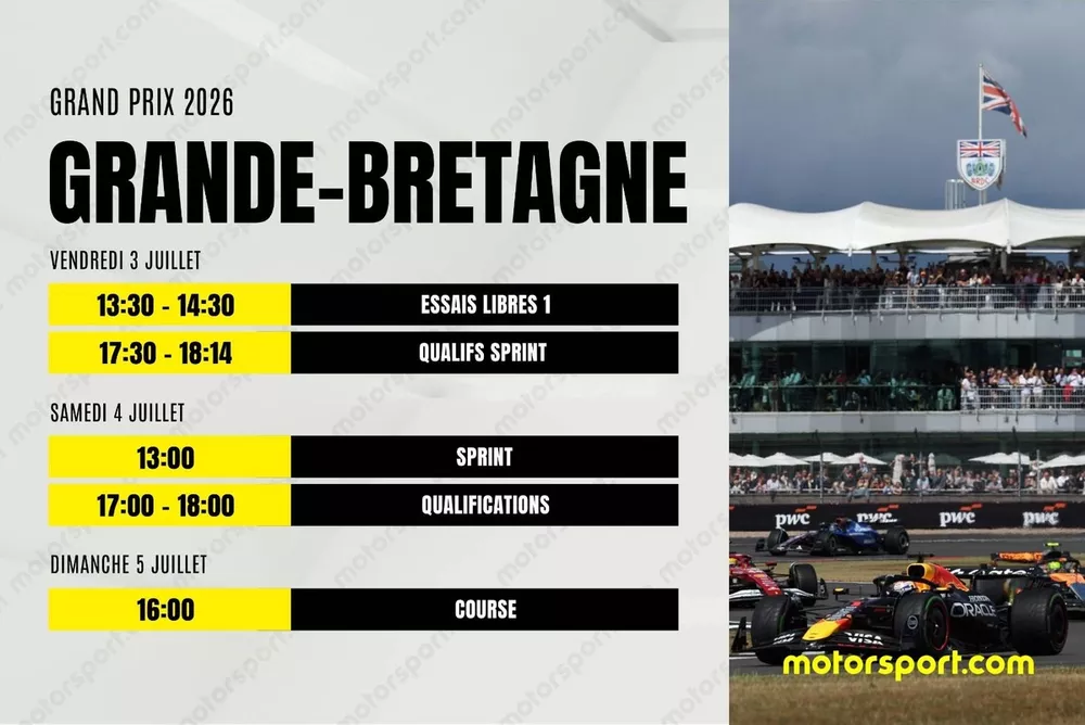 Grand Prix de Grande-Bretagne 2026 : programme complet, horaires et tout ce qu’il faut savoir