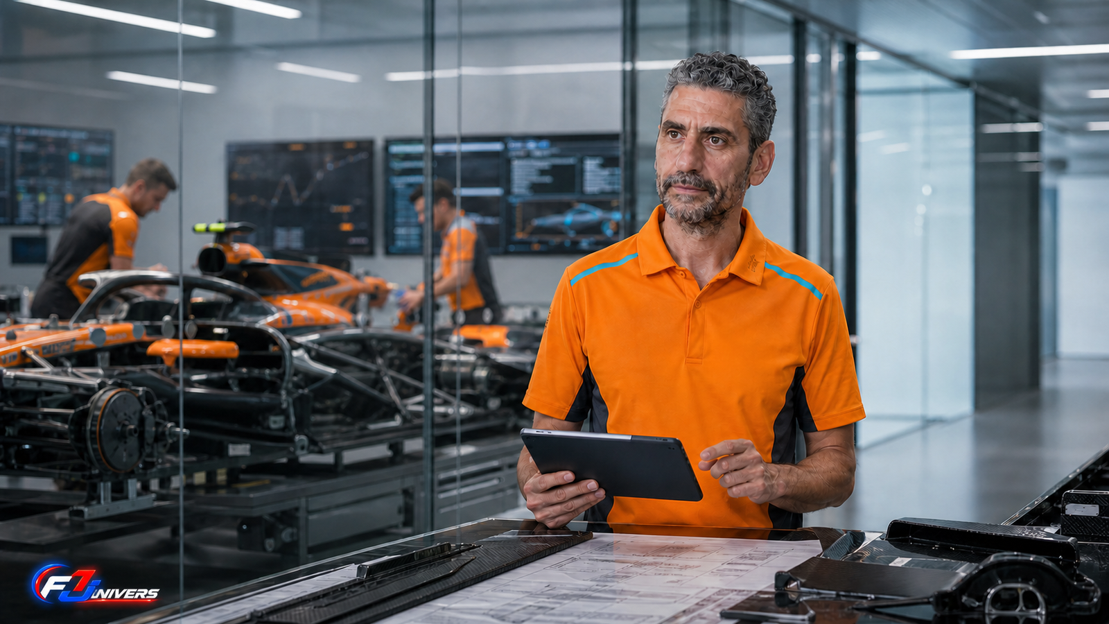 Andrea Stella analyse les évolutions de la McLaren MCL40 dans un centre technique