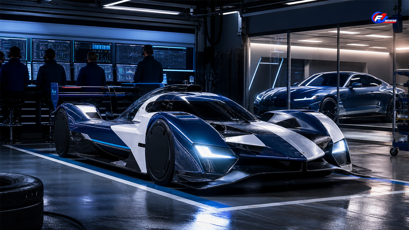 Prototype Hypercar fictif illustrant la priorité de BMW pour le WEC et l’IMSA — visuel éditorial généré par IA pour F1 Univers.