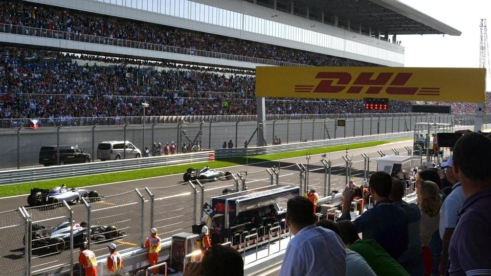 Départ du Grand Prix de Russie de Formule 1 à Sotchi en 2014