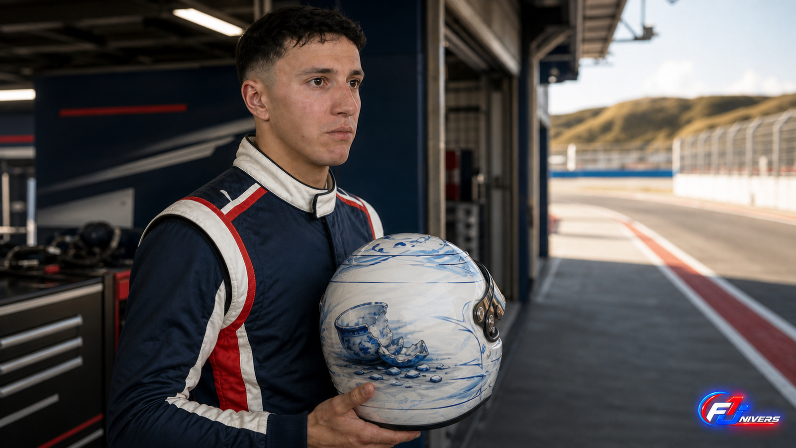 Isack Hadjar présente son casque spécial inspiré du trophée brisé de Zandvoort