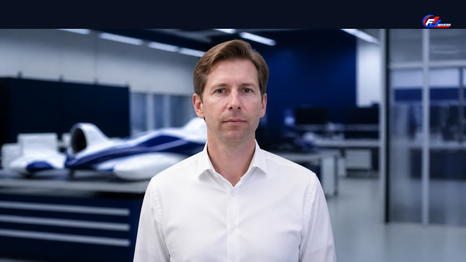 Visuel éditorial généré par IA : James Vowles dans un atelier Williams, au sujet du projet de l’équipe.