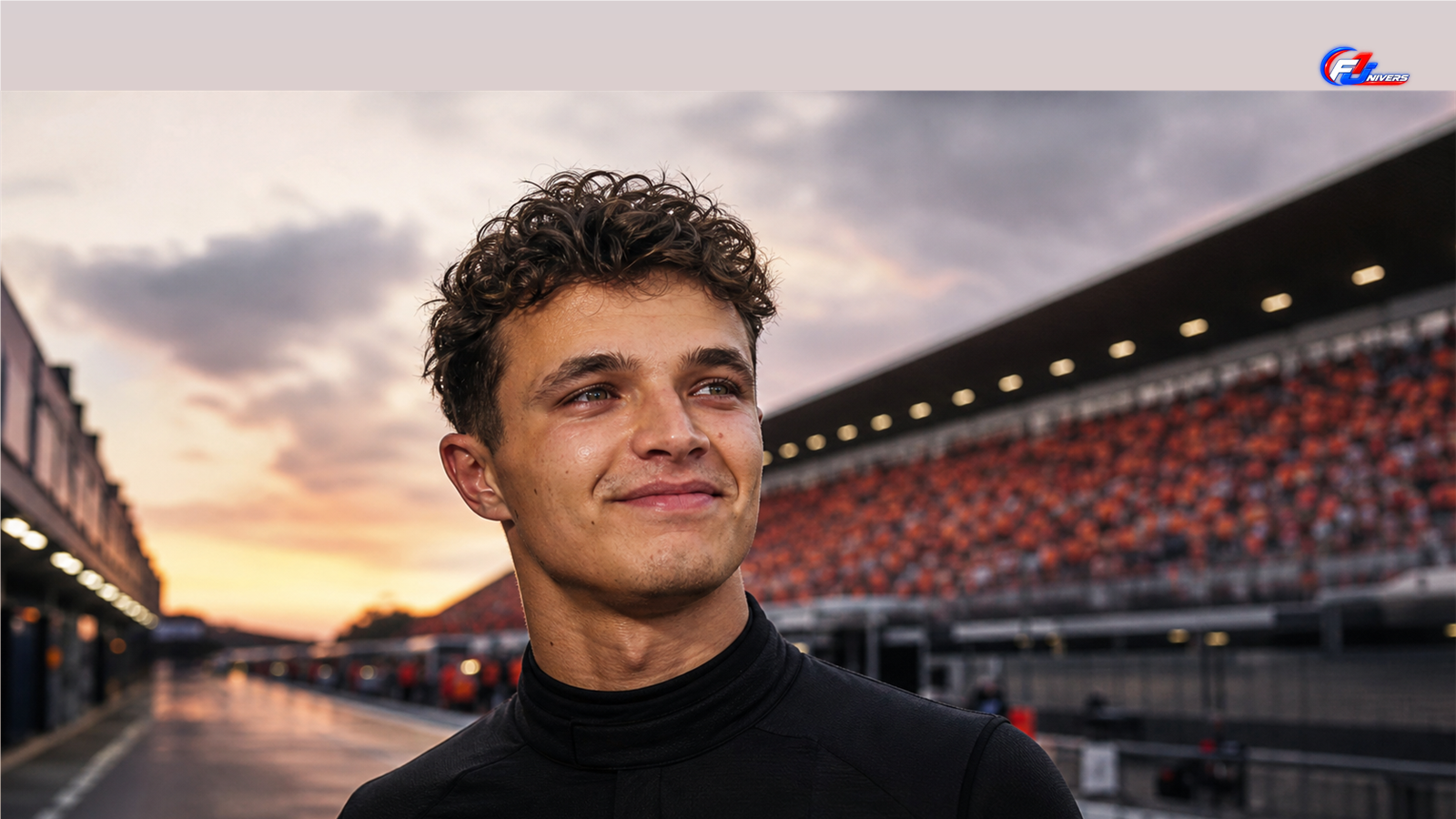 Visuel éditorial généré par IA de Lando Norris après le Grand Prix des Pays-Bas 2026
