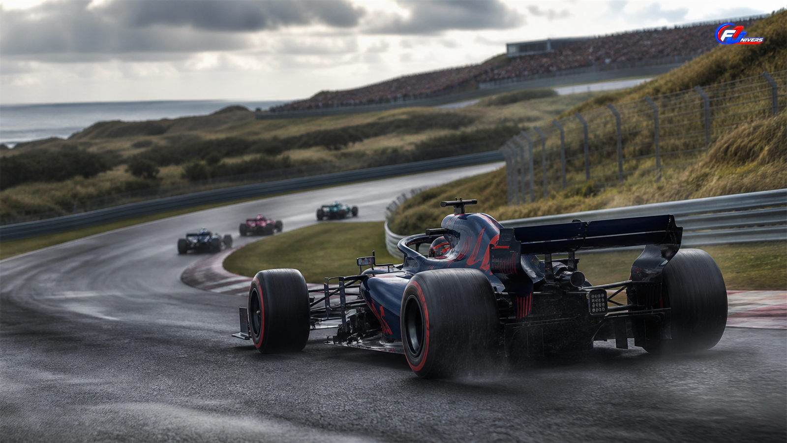 Monoplace fictive illustrant la septième place de Liam Lawson à Zandvoort — visuel éditorial généré par IA pour F1 Univers.