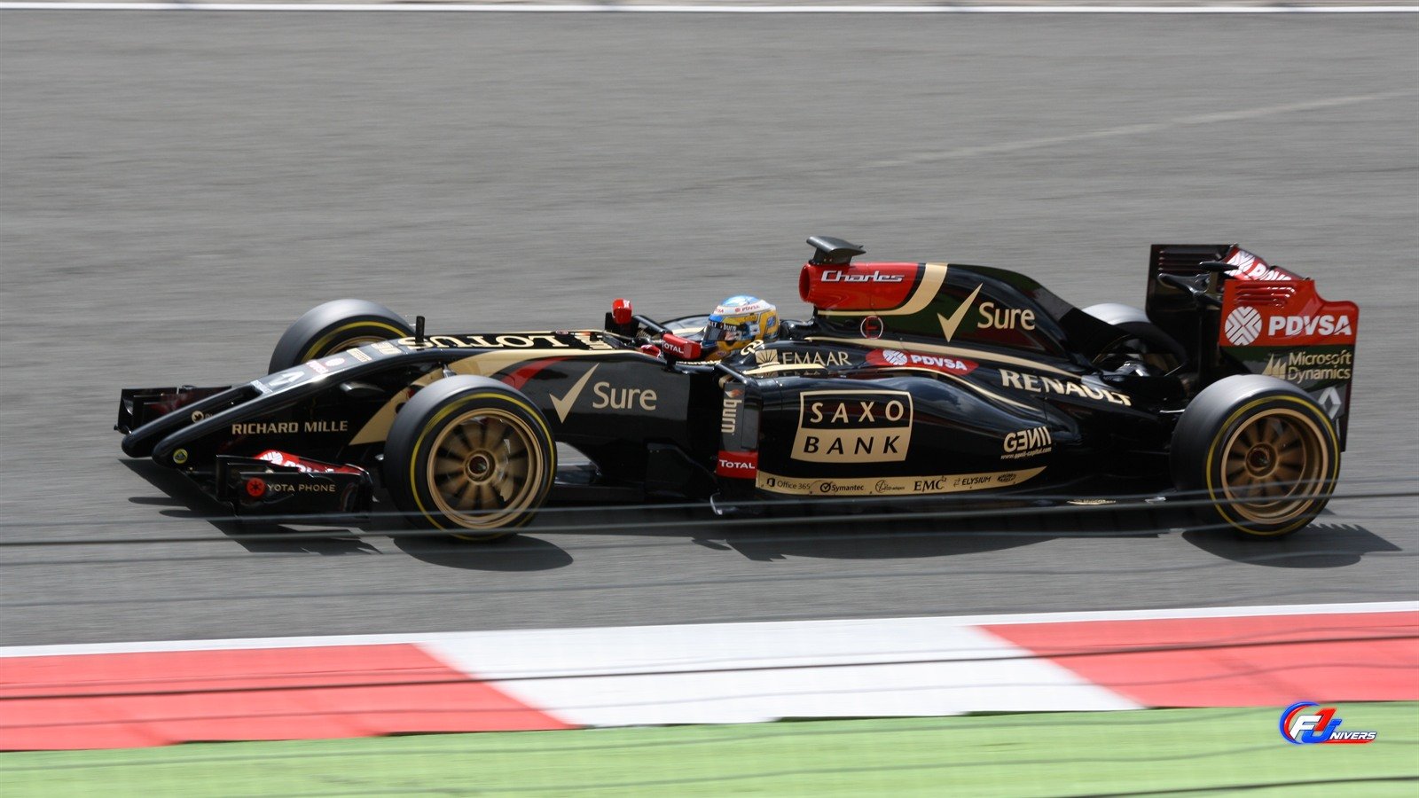 Gérard Lopez et Lotus : Lotus E22 lors des essais de Silverstone en 2014.
