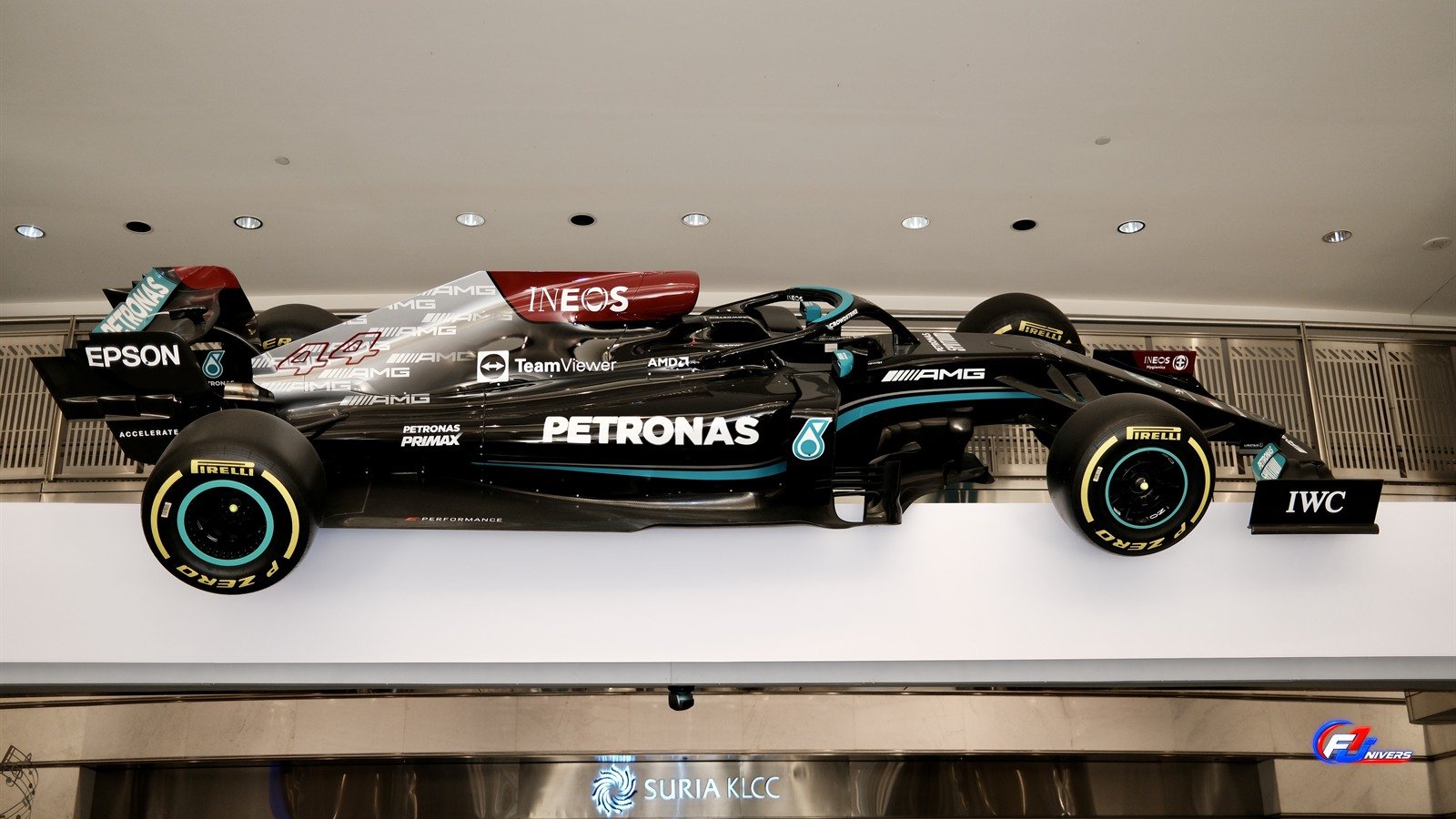 Hot Wheels Infinite Rush F1 : une monoplace Mercedes exposée en Malaisie en janvier 2026.