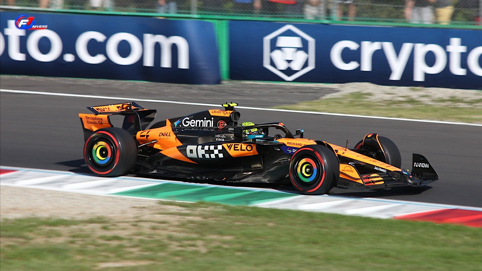 Lando Norris au volant de la McLaren MCL39 en qualifications du Grand Prix d’Italie 2025, photographie réelle de contexte