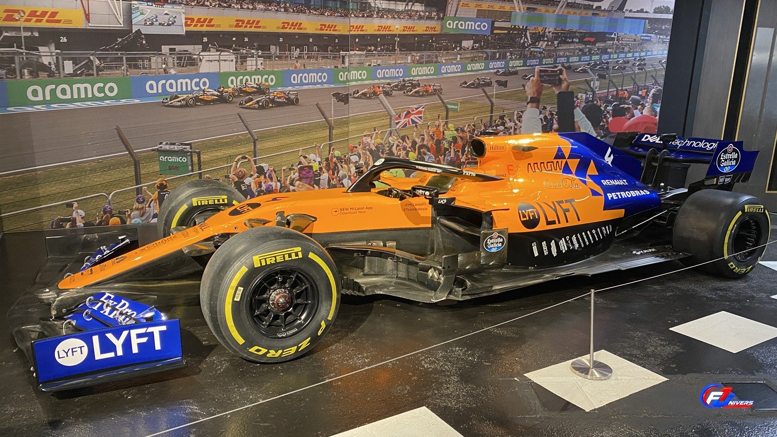 Nouvelle identité McLaren : McLaren MCL34 de Lando Norris exposée à Silverstone en 2026.
